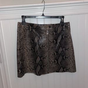 All Saints Faux Snake Skin Mini Skirt